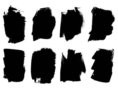 sanatsal siyah boya el topluluğu yaratıcı fırça darbeleri beyaz arka plan üzerinde izole yapılmış