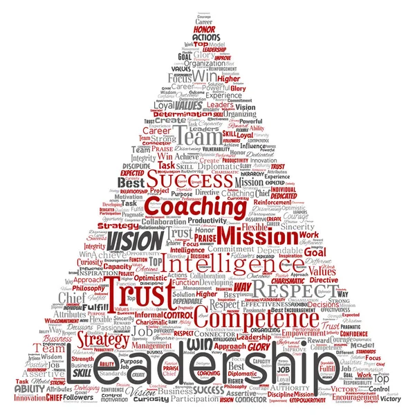 Conceptuel Entreprise Leadership Triangle Flèche Mot Nuage Vecteur Illustration — Image vectorielle