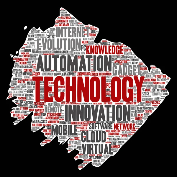 Tecnologia Intelligente Digitale Concettuale Pennello Parola Nube Vettore Illustrazione — Vettoriale Stock