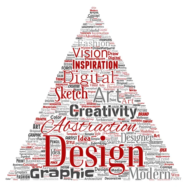 Conceptual Graphic Identity Design Triangle Arrow Word Cloud — Stock Photo, Image