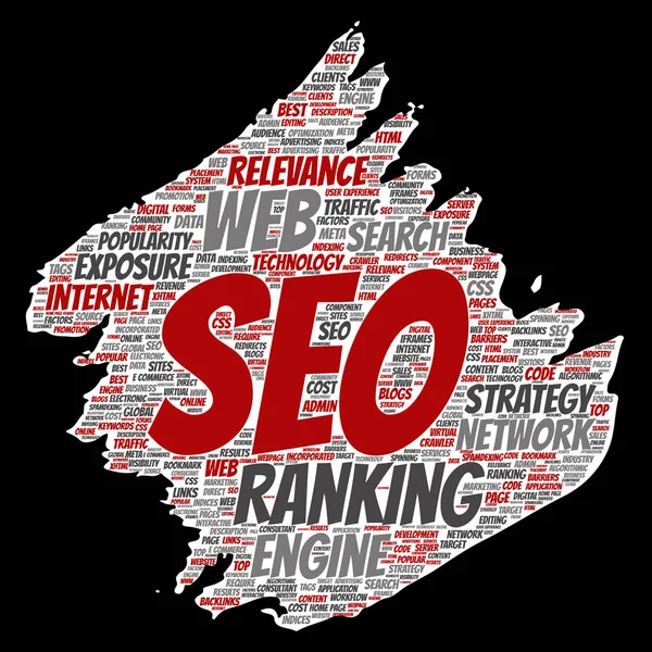 Conceptual Search Engine Optimization Word Cloud — Stock Photo, Image