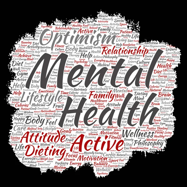 Conceptual Mental Health Paint Brush Word Cloud — Stock Photo, Image