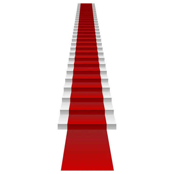 White stair and red carpet — Stock Photo, Image