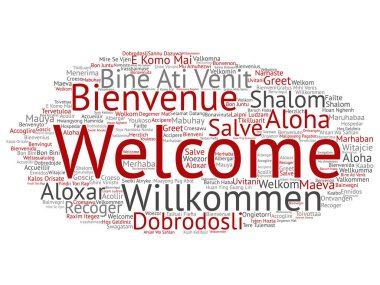 Hoş geldiniz uluslararası kelime bulutu 