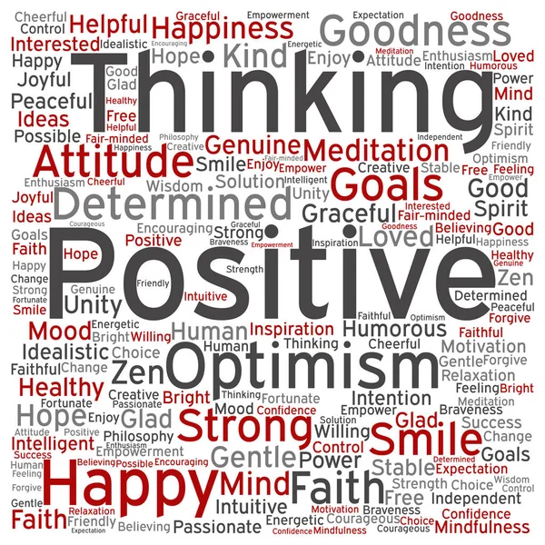 Positief denken word cloud — Stockvector