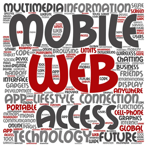Mobiele web word cloud — Stockvector