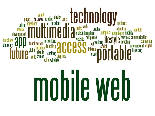 Mobiele web word cloud — Stockvector