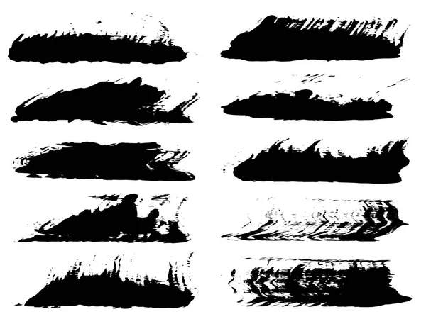 Collection of abstract brush strokes — Stock Vector