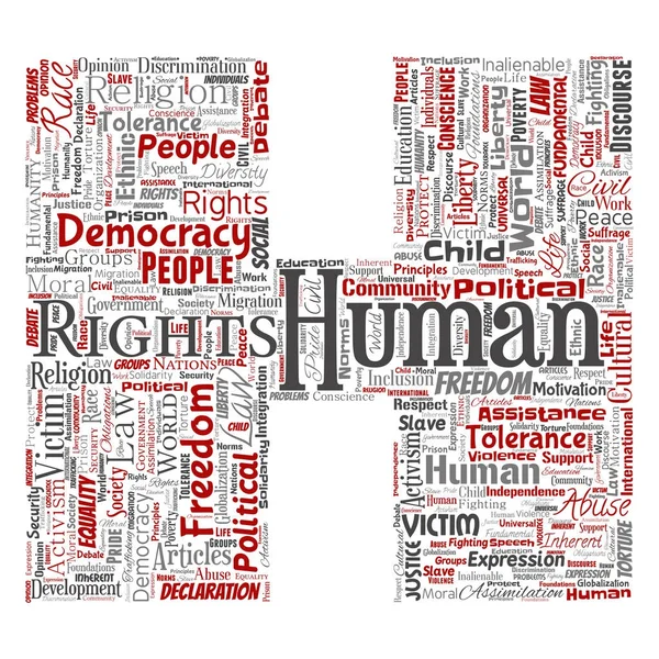Conceptual human rights  word cloud — Stock Vector
