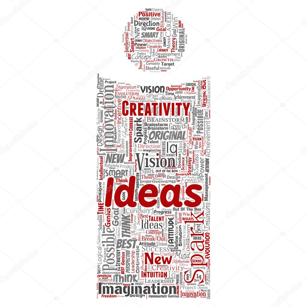 Conceptual creative ideas word cloud 