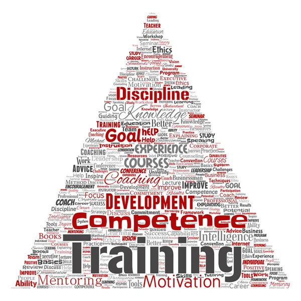 Koncepcyjne szkoleń, coaching słowo cloud — Wektor stockowy