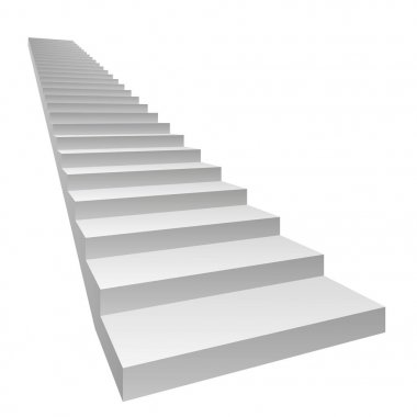İş, ilerleme, başarı, büyüme, kariyer, başarı, geliştirme, inanç, beyaz arka plan üzerinde yüksek çözünürlüklü kavram ya da kavramsal 3d beyaz beton merdiven din ya da vizyon tasarımlar izole