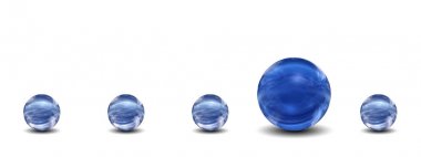 Yüksek çözünürlüklü kavramsal 3d satır bir farklı dışarı kalabalık, işletmeler için ideal eğitim veya konsept tasarımları ayakta ile Küre