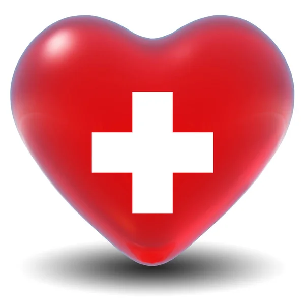 Corazón Alta Resolución Con Signo Cruz Símbolo Aislado Sobre Fondo —  Fotos de Stock