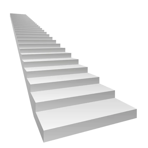 High Resolution Concept Conceptual White Concrete Stairs Isolated White Background — Stock Photo, Image