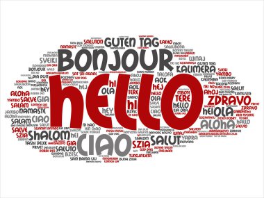 Kavramsal soyut Merhaba ya da farklı dillerde kelime uluslararası bulut tebrik