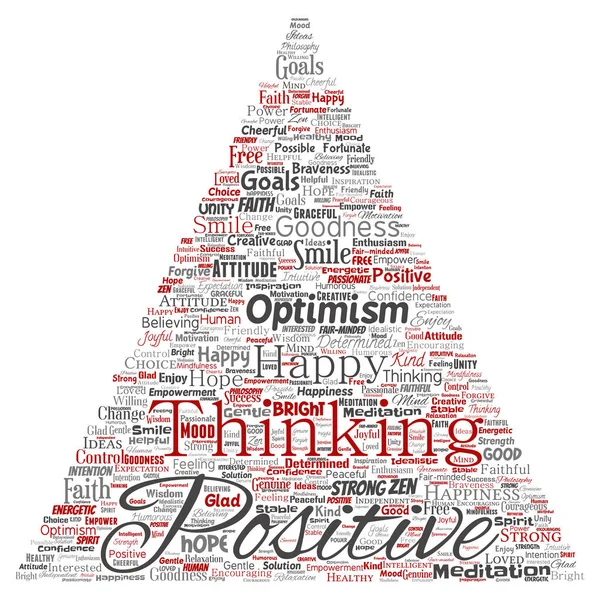 Vector Conceptual Positive Thinking Happy Strong Attitude Triangle Arrow Word — Stock Vector