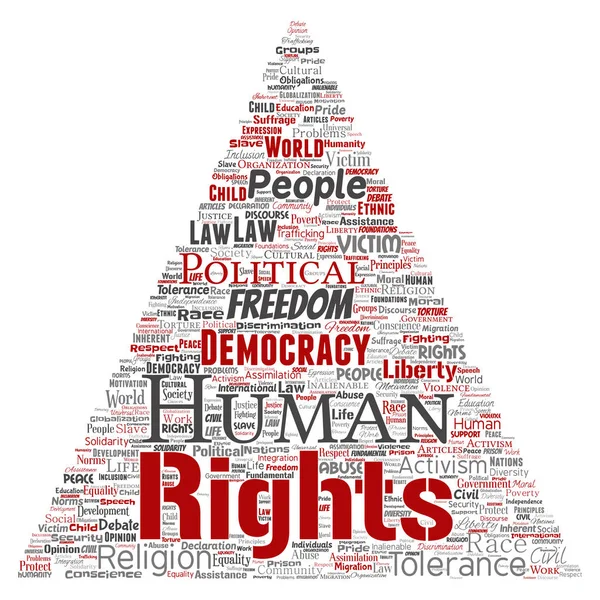 Vektor Fogalmi Emberi Jogok Politikai Szabadság Demokrácia Háromszög Nyíl Szó — Stock Vector