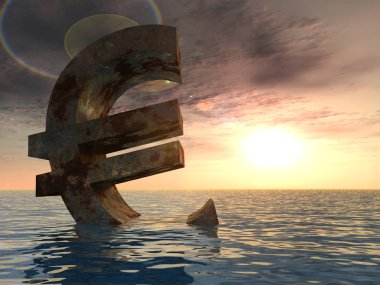 Kavramsal 3d çizim kanlı euro simgesini 