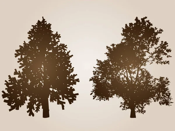 Vysoké Rozlišení Koncepční Sada Starých Vintage Výstřední Hnědé Stromy — Stock fotografie