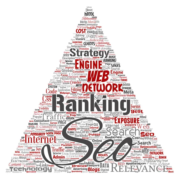 Conceptual Search Results Engine Optimization Top Rank Seo Triangle Arrow — Stock Photo, Image