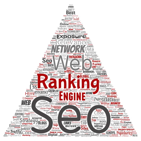 Conceptual Search Results Engine Optimization Top Rank Seo Triangle Arrow — Stock Photo, Image