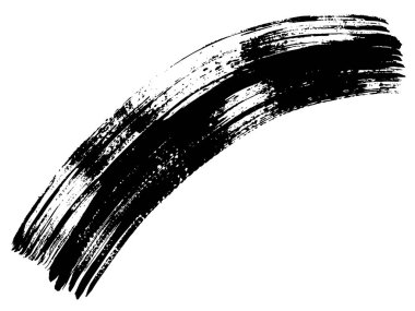 Siyah boya veya mürekkep, üzerinde beyaz izole serbest fırça darbesi.