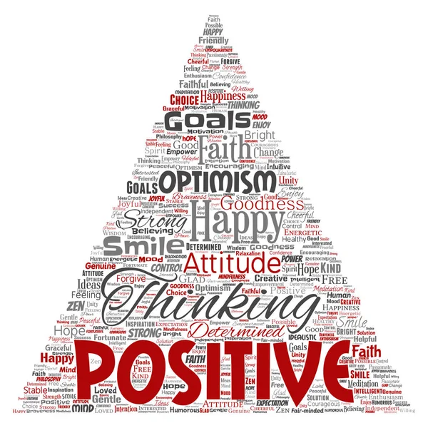 Vector Conceptual Positive Thinking Happy Strong Attitude Triangle Arrow Word — Stock Vector