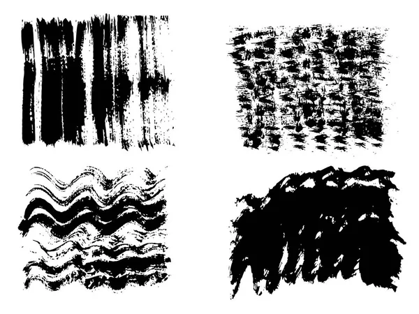 Набір Художніх Гранжевих Чорних Фарб Ручної Роботи Зробив Креативні Мазки — стоковий вектор