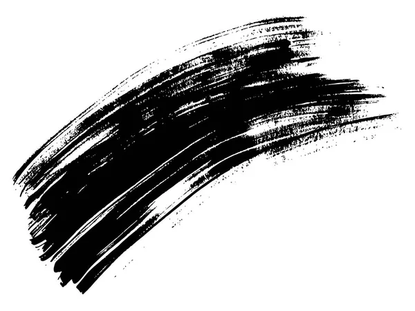 Siyah Boya Veya Mürekkep Üzerinde Beyaz Izole Serbest Fırça Darbesi — Stok Vektör