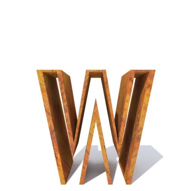 Kavramsal eski paslı metal yazı tipi veya beyaz izole türü, demir veya çelik sanayi parça.