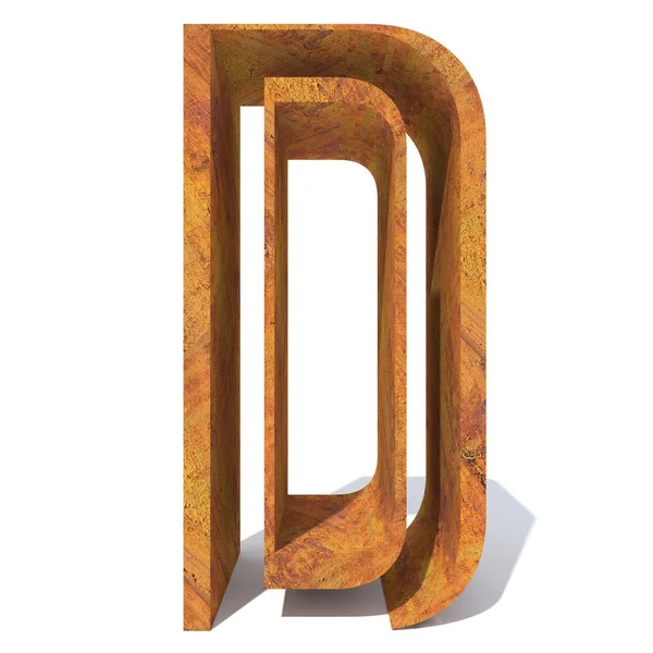 Kavramsal eski paslı metal yazı tipi veya türü, izole beyaz arka plan adet demir ya da çelik sektörü. Eğitici paslı malzeme, yaşlı vintage yüzey, 3d çizim pütürlü yüzeyi olarak yıpranmış bozuk nesne