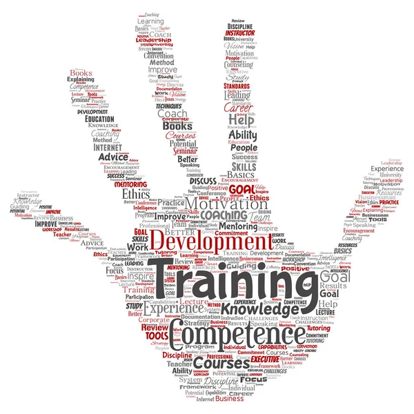 Vektor Konzeptionelles Training Coaching Oder Lernen Studium Handabdruck Stempel Wort — Stockvektor