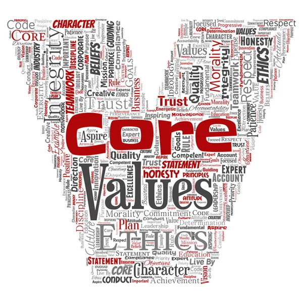 Vektör Kavramsal Temel Değerleri Bütünlük Etik Mektup Yazı Tipi Kavramı — Stok Vektör