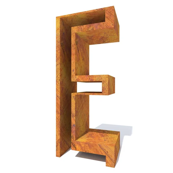 Conceptual Old Rusted Metal Font Type Iron Steel Piece Isolated — Stock Photo, Image