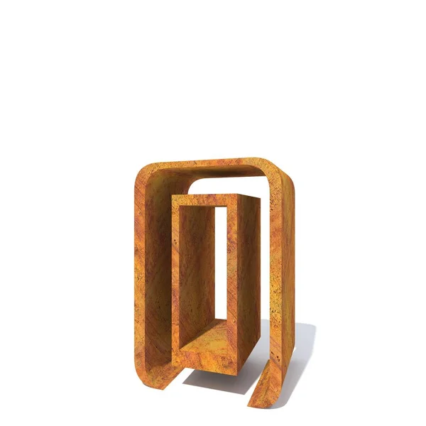 Conceptual Antiga Rusted Metal Fonte Tipo Ferro Aço Peça Isolado — Fotografia de Stock