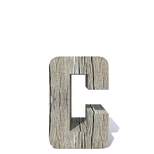 概念木或木制字体或类型 木材或木材工业片 在白色背景下隔离 老式手工字母 作为3D — 图库照片