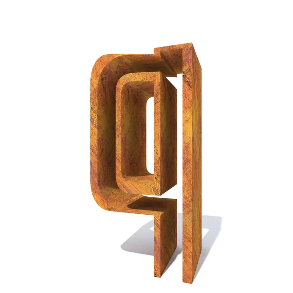 Conceptuele Oude Verroeste Metalen Lettertype Type Van Ijzer Staal Stuk — Stockfoto