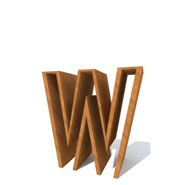 概念の木製のブラウン フォント 白い背景で隔離の木材部分です 教育材料 滑らかな表面の松文字 イラストレーションとして — ストック写真