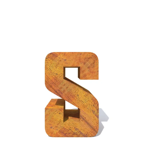 Εννοιολογική Παλιά Σκουριασμένα Μεταλλικά Γραμματοσειρά Τύπο Σίδηρο Χάλυβα Κομμάτι Απομονωμένη — Φωτογραφία Αρχείου
