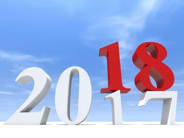 2018 Weiß Und Rot Abstrakte Glückwunschkarte Für Das Neue Jahr — Stockfoto