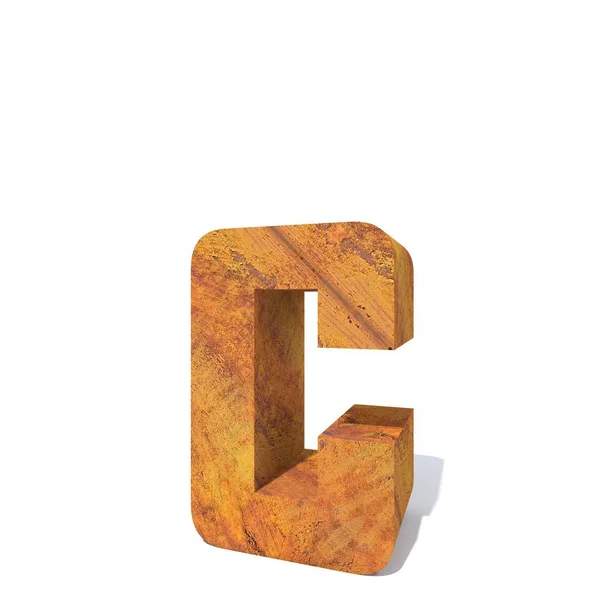 Conceptual Old Rusted Metal Font Type Iron Steel Piece Isolated — Stock Photo, Image