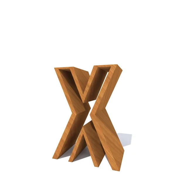 概念木褐色字体 木材片断被隔绝在白色背景 教育材料 光滑的表面松木字母 作为3D — 图库照片