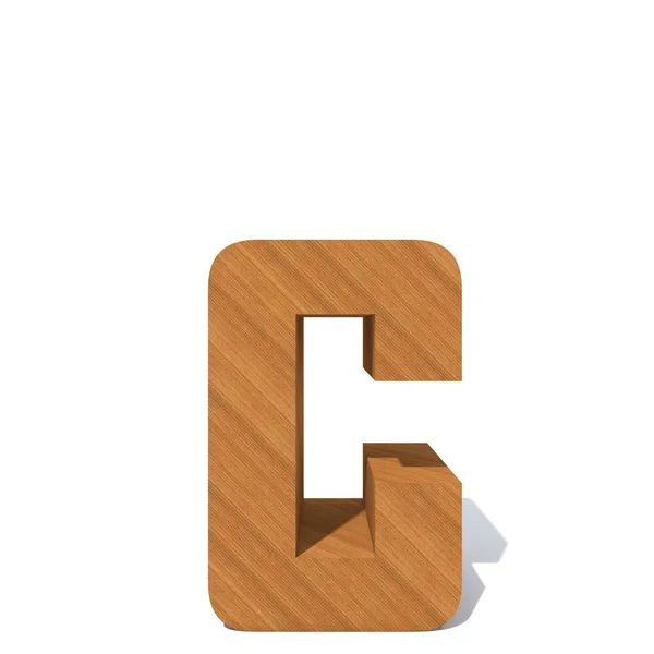 概念木褐色字体 木材片断被隔绝在白色背景 教育材料 光滑的表面松木字母 作为3D — 图库照片