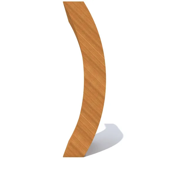 概念木褐色字体 木材片断被隔绝在白色背景 教育材料 光滑的表面松木标志作为3D — 图库照片
