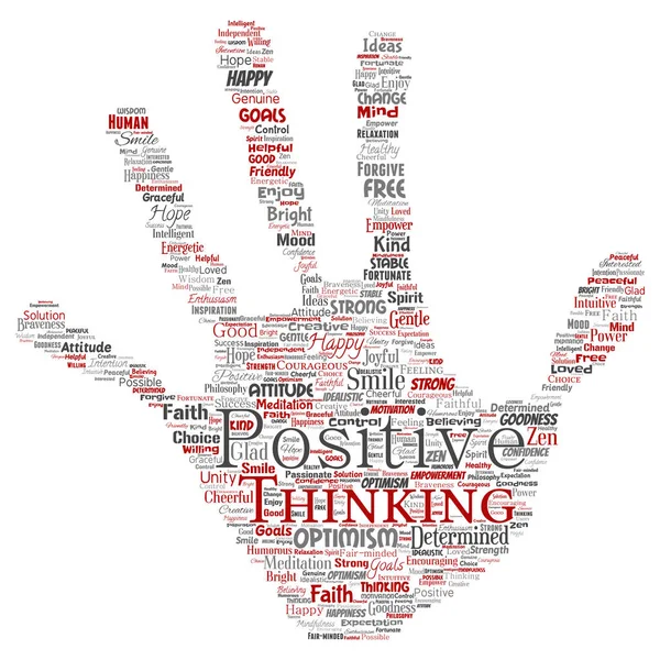 Positive thinking word cloud — Stock Vector