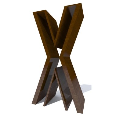 Kavramsal ahşap veya ahşap kahverengi yazı tipi veya beyaz arka plan üzerinde izole türü, ahşap veya Kereste Sanayi parça. Eğitici hadwood malzeme, pürüzsüz yüzey maun el yapımı 3d çizim nesnesi heykel.