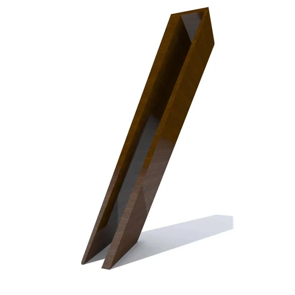 概念木或木褐色字体或类型 木材或木材工业片断被隔绝在白色背景 Hadwood 光滑的表面红木手工雕刻的3D 插图对象 — 图库照片