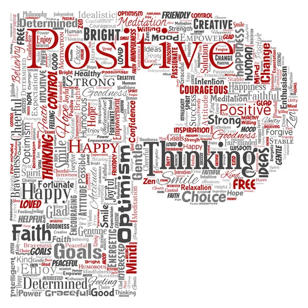 Vector Conceptual Positive Thinking Happy Strong Attitude Letter Font Word — Stock Vector