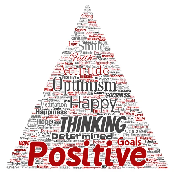 Vektor Begriffliches Positives Denken Glücklich Starke Haltung Dreieck Pfeil Wort — Stockvektor